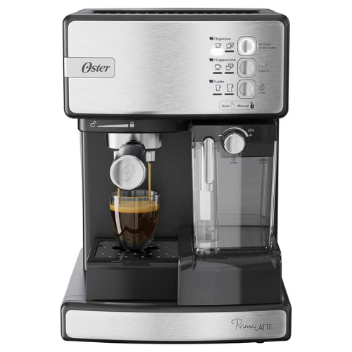 Cafetera Automática de Espresso Plateada Oster PrimaLatte BVSTEM6603SS
