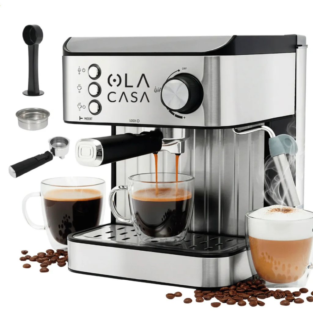 Cafetera Expresso Máquina De Café 2 Tazas 15 Bares Ola Casa